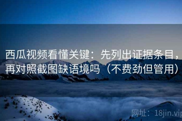 西瓜视频看懂关键：先列出证据条目，再对照截图缺语境吗（不费劲但管用）