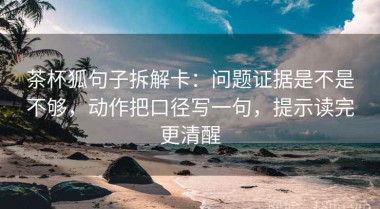 茶杯狐句子拆解卡：问题证据是不是不够，动作把口径写一句，提示读完更清醒