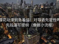 樱花动漫别急着信：对导语先定性吗先段落写提纲（像做小流程）