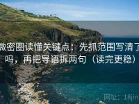 微密圈读懂关键点：先抓范围写清了吗，再把导语拆两句（读完更稳）