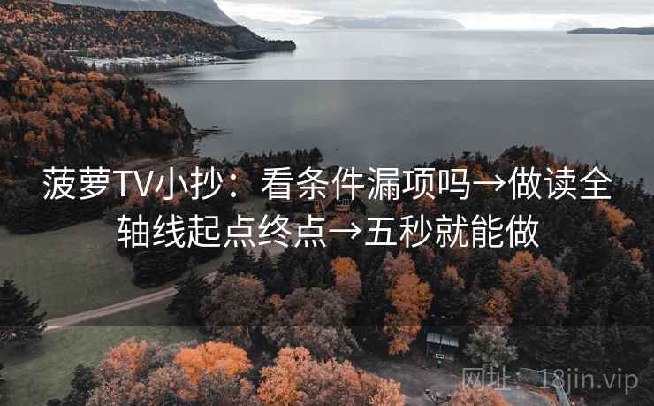 菠萝TV小抄：看条件漏项吗→做读全轴线起点终点→五秒就能做