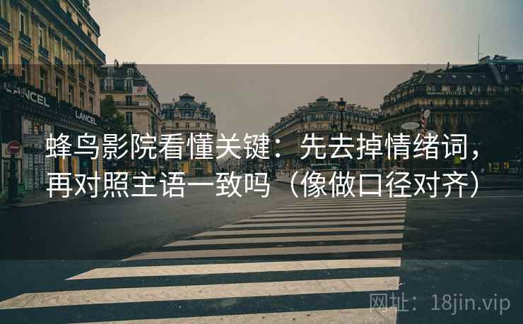 蜂鸟影院看懂关键:先去掉情绪词,再对照主语一致吗(像做口径对齐) 蜂鸟影院看懂关键:先去掉情绪词,再对照主语一致吗(像做口径对齐)